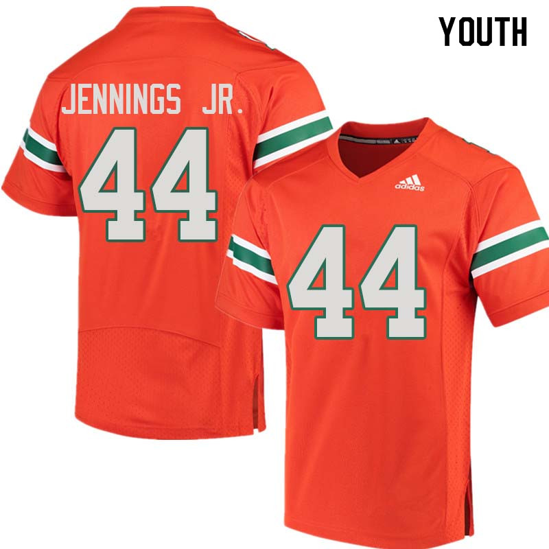 Youth Miami Hurricanes #44 Bradley Jennings Jr. College Football Jerseys Sale-Orange - Click Image to Close